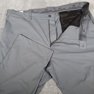 Grand Slam Pants Mens 46x30 Performance Golf Active Waistband Stretch Gray
